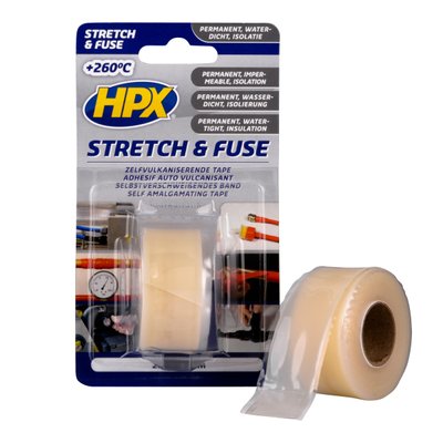 HPX Stretch&Fuse - 25мм х 3м, прозрачная силиконовая вулканизирующая лента для ремонта труб и электроизоляции SI2503 фото