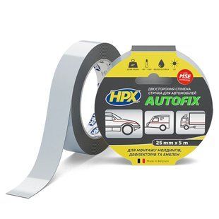 Стрічка двохстороння AUTOFIX 25мм х 5м чорна DSA2505 фото