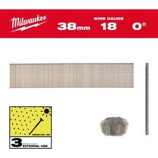 Гвозди из нержавейки с Т-подобной головкой MILWAUKEE, 18GA/0&deg;/38мм, (5000шт) 4932498746 фото