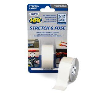 HPX Stretch&Fuse - 25мм х 0,8м, прозрачная силиконовая вулканизирующая лента для ремонта труб и SI2580 фото