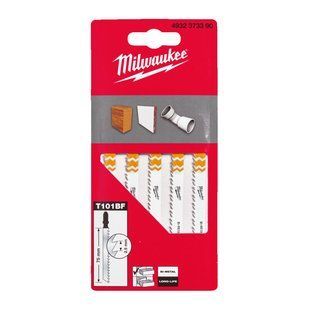 Полотна для лобзиків T101BF Bi-Metal MILWAUKEE, 75х2,5мм, (5шт), (деревина, чистий різ) 4932373390 фото