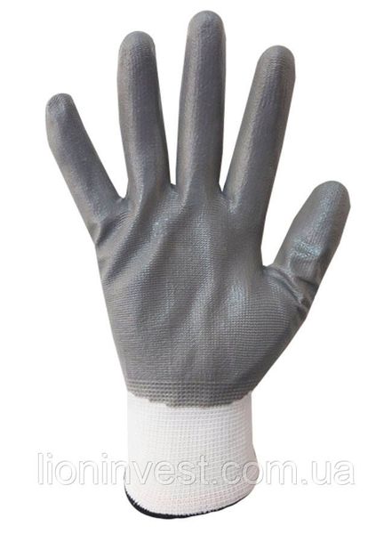 Перчатки стрейч с нитриловым покрытием серые, размер 10 2108 фото