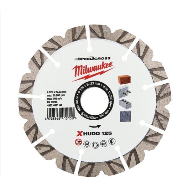 Диск алмазный Speedcross MILWAUKEE XHUDD 125, &Oslash;125мм (железобетон, гранит, кирпич) 4932492148 фото