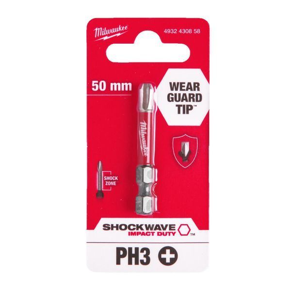 Біта SHOCKWAVE MILWAUKEE, PH3, 50мм 4932430858 фото