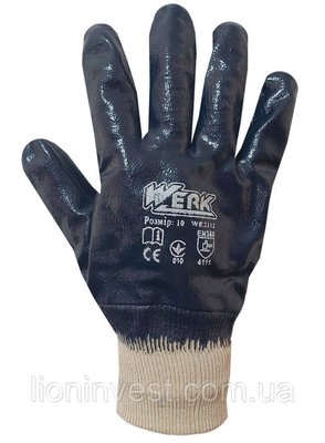 Перчатки трикотажные с нитриловым покрытием Werk 2112, размер 10 2112 фото
