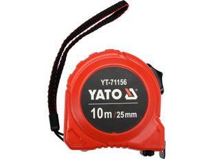 Рулетка YATO : L=10м x25мм, з сталевою стрічкою, нейлоновим покриттям, подвійним блокуванням [6/36] YT-71156 фото