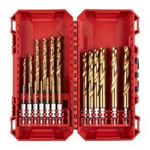 Набір свердел по металу RedHEX SHOCKWAVE HSS-TiN PACKOUT MILWAUKEE, (діаметри 2/2,5/3/3/3,5/ 4/4/4,5/5/5,5/ 6/6,5/7/7,5/8/ 8,5/9 4932493866 фото