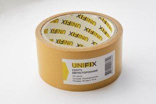 Стрічка клейка двостороння на поліпропіленовій основі 50мм*10м UNIFIX 051762 фото