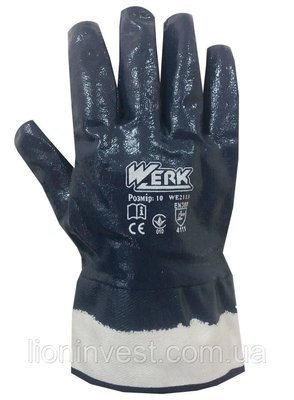 Перчатки трикотажные с нитриловым покрытием Werk 2113, размер 10 2113 фото