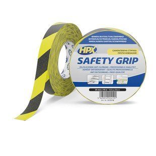 Стрічка безпеки SAFETY GRIP 25мм х 18м чорно-жовта (картон) SY2518 фото