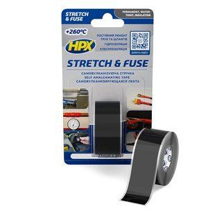 HPX Stretch&Fuse - 25мм х 3м, черная силиконовая вулканизирующая лента для ремонта труб и электроизоляции SZ2503 фото