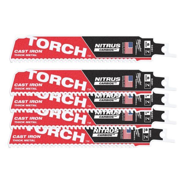 Полотно для шабельних пил TORCH CARBIDE NITRUS MILWAUKEE, 150х3,1мм, (5шт), (метал) 48475561 фото