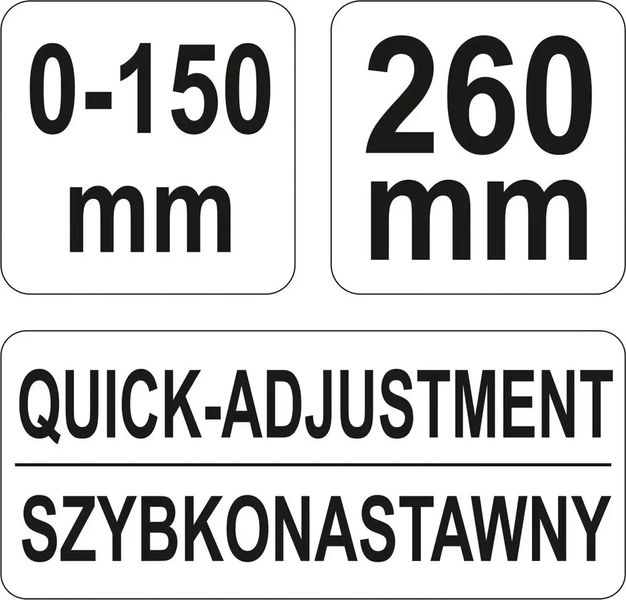 Кліщі затискні YATO : L= 260 мм, діапазон 0-150 мм з тримачем YT-21570 фото