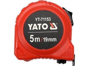 Рулетка YATO: L=5 мx19 мм, з сталевою стрічкою, нейлоновим покриттям, подвійним блокуванням [12/96] YT-71153 фото