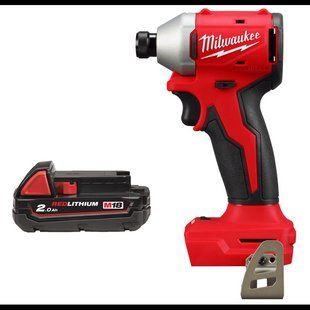 Шуруповерт ударный аккумуляторный бесщёточный MILWAUKEE (190Нм) M18 BLIDRC-0 (каркас) + M18 B2 4933492839/B2 фото