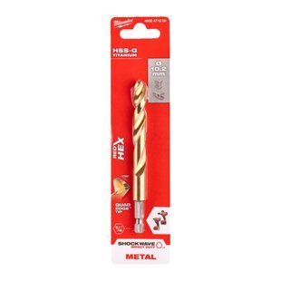 Свердло по металу RedHEX SHOCKWAVE HSS-TiN MILWAUKEE, діаметр 10,2х121х77мм 4932471090 фото