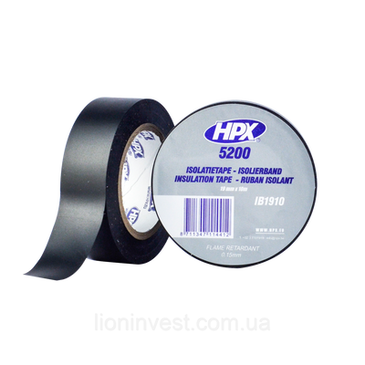 HPX 5200 - 19мм x 10м, чорна - професійна ізоляційна стрічка IB1910 фото