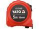 Рулетка YATO: L=5 мx19 мм, со стальной лентой, нейлоновым покрытием, двойной блокировкой YT-71153 фото 1