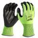 Перчатки рабочие сигнальные Hi-Vis MILWAUKEE, с сопротивлением порезам 4/D уровня, размер 11/XXL 4932479930 фото 2