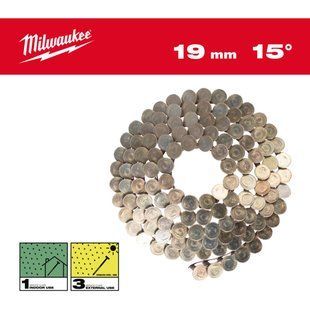 Гвозди оцинкованные с круглой головкой в катушке MILWAUKEE, 3,05х10,5мм/15&deg;/19мм, (2880шт) 4932499310 фото
