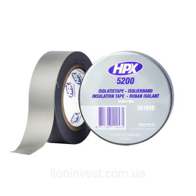 HPX 5200 - 19мм x 10м, сіра - професійна ізоляційна стрічка IG1910 фото