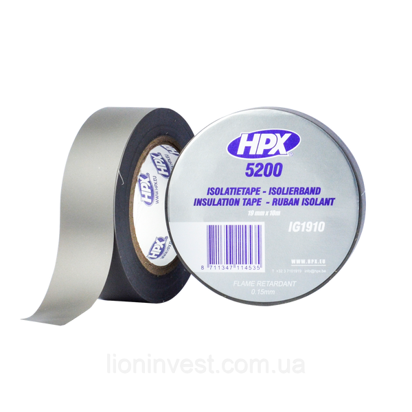 HPX 5200 - 19мм x 10м, сіра - професійна ізоляційна стрічка IG1910 фото
