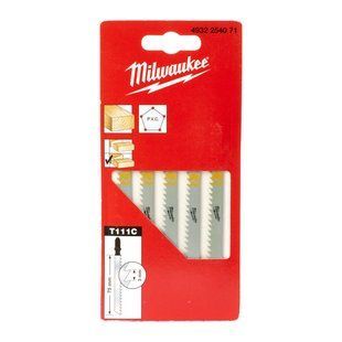 Полотна для лобзиків T111C MILWAUKEE, 75х3,0мм, (5шт), (деревина) 4932254071 фото