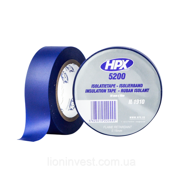HPX 5200 - 19мм x 10м, синя - професійна ізоляційна стрічка IL1910 фото
