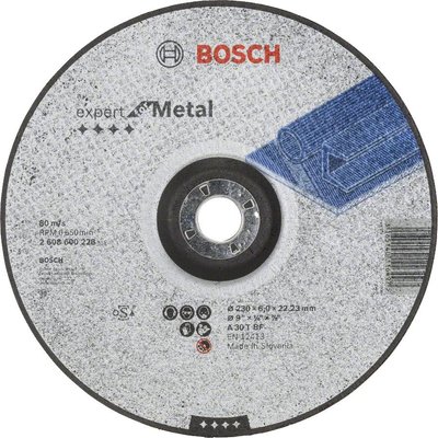 Обдирний круг Bosch Expert по металу 230 х 6 мм, увігнутий 2608600228 фото