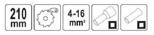 Кліщі самоустановлюв. для затискання втулкових наконечників провідників YATO S=4-16мм², l=210мм YT-23054 фото