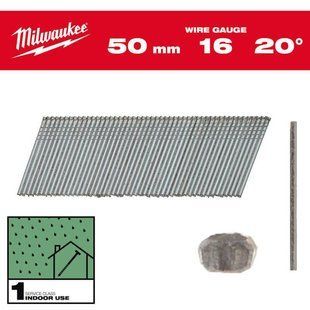 Гвозди оцинкованные с Т-образной головкой MILWAUKEE, 16G/20&deg;/50мм, (2000шт) 4932492585 фото