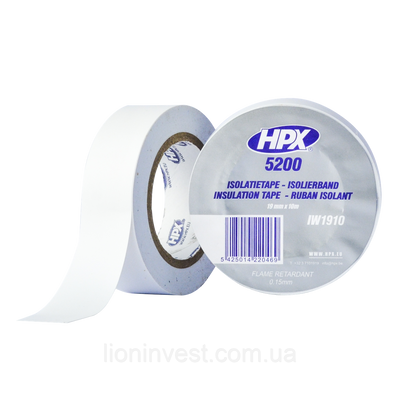 HPX 5200 - 19мм x 10м, біла - професійна ізоляційна стрічка IW1910 фото