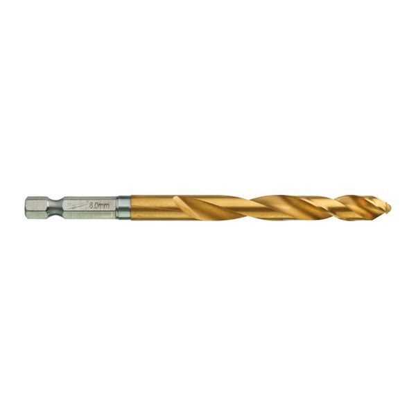 Свердло по металу RedHEX SHOCKWAVE HSS-TiN MILWAUKEE, діаметр 8,0х111х70мм, (5шт), пластикова коробка 4932478183 фото