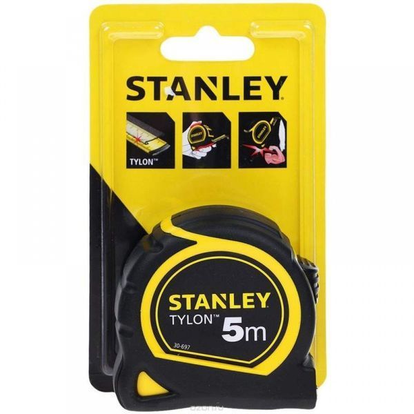 Рулетка STANLEY "Tylon": 5 м х 19 мм. эргономичный корпус пластик+эластомер, Tylon покрытие. 0-30-697 фото