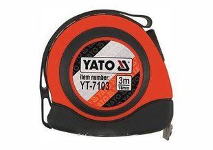 Рулетка YATO : L= 3 м x 16 мм. з нейлоновим покриттям, магнітним наконечником [12/120] YT-7103 фото
