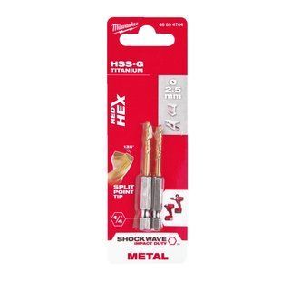 Свердло по металу RedHEX SHOCKWAVE HSS-TiN MILWAUKEE, діаметр 2,5х62х19мм, (2шт) 48894704 фото