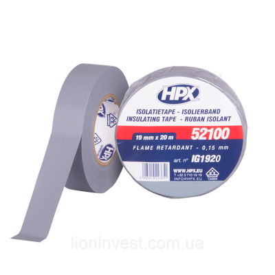 HPX 52100 - 19мм x 20м, сіра - професійна ізоляційна стрічка IG1920 фото