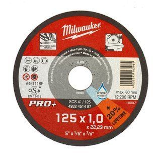 Диск отрезной по металлу MILWAUKEE, SCS 41/125х1, PRO+, &Oslash;125мм 4932451487 фото