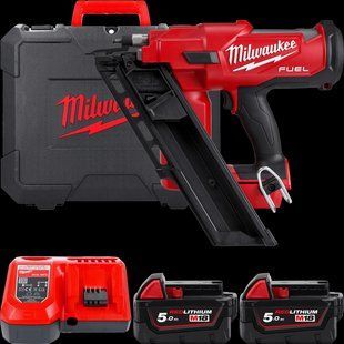 Пістолет цвяхозабивний акумуляторний безщітковий MILWAUKEE M18 FFNS-502C (зарядний пристрій M12-M18 FC, 2 акумулятори M18 B5 5Аг 4933478302 фото