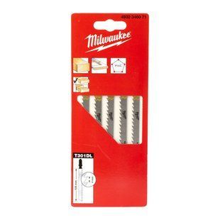 Полотна для лобзиків T301DL MILWAUKEE, 105х4,0мм, (5шт), (деревина, чистий різ) 4932346071 фото