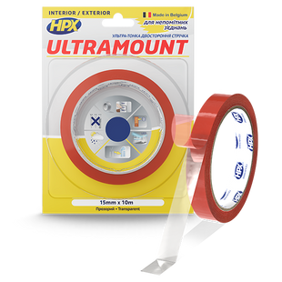 ULTRA MOUNT 15мм x 10м прозора ультра-тонка прозора монтажна стрічка (скотч) для непомітних з'єднань UM1510 фото
