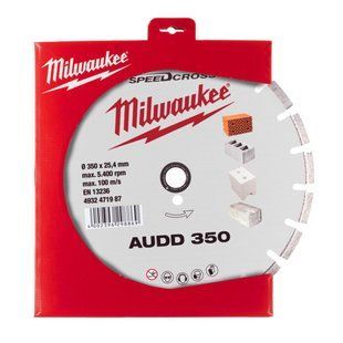 Диск алмазный Speedcross MILWAUKEE AUDD 350, &Oslash;350мм (бетон, кирпич, асфальт) 4932471987 фото