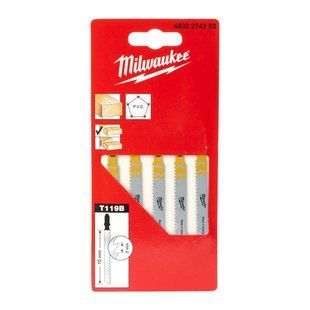 Полотна для лобзиків T119B MILWAUKEE, 50х2,0мм , (5шт), (деревина) 4932274353 фото