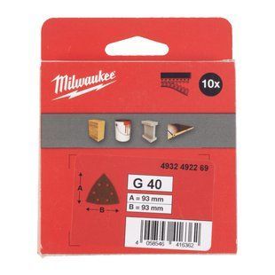 Шлифовальные листы MILWAUKEE, 93х93х93мм HL, зерно 60, (10шт) 4932492270 фото