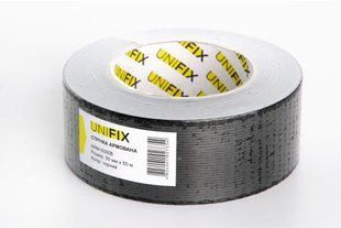 Лента клейкая армированная черная 50мм*50м UNIFIX 054899 фото