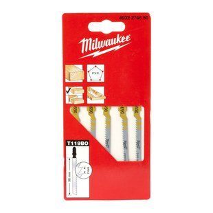 Полотна для лобзиків T119BO MILWAUKEE, 50х2,0мм, (5шт), (деревина, фігурний різ) 4932274650 фото