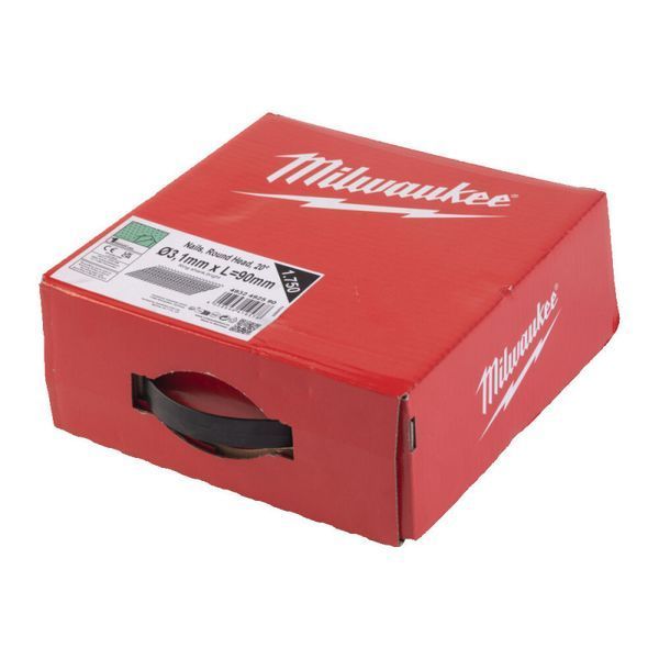 Цвяхи з кільцевою накаткою та круглою головкою MILWAUKEE, 3,1х7,4мм/20 градусів/90мм (1750шт) 4932492590 фото