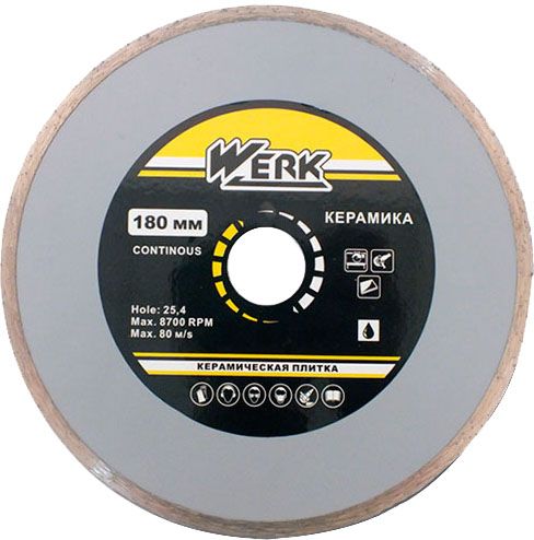 Алмазний диск Werk Ceramics 1A1R WE110122 (180x5x25.4 мм) 43567 фото