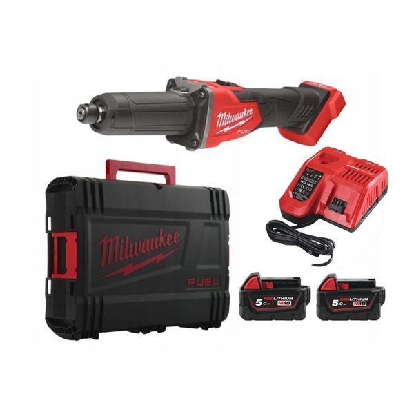 Машина прямошлифовальная аккумуляторная бесщёточная MILWAUKEE, M18 FDGRB-502X (ЗУ, 2х5Ач, HDкейс) 4933480954 фото
