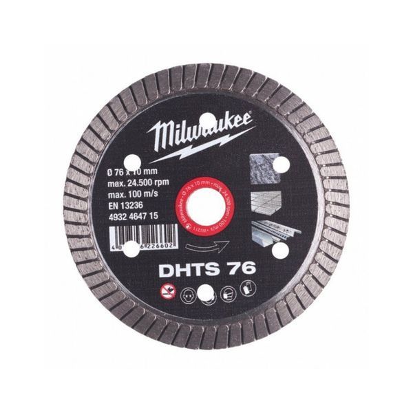 Диск алмазный MILWAUKEE DHTS 76, &Oslash;76мм, (керамогранит, плитка) 4932464715 фото
